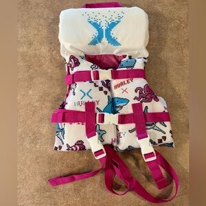Hurley Kids' Life Jacket with Pink Straps, Size Small NWOT